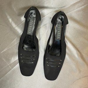 Prevata Black Fabric Dress Heels, Size 9.5 (see last 2 photos)